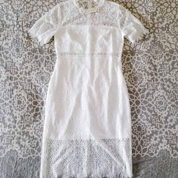 Francesca's | NWT Ivory Lace Midi Dress - Picture 5 of 10